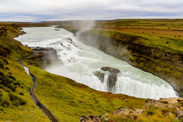Gullfoss, a waterfall in the canyon of Olfusa river in southwest Iceland