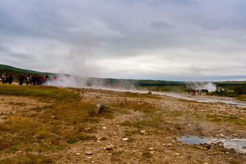 Geyser valley in Iceland