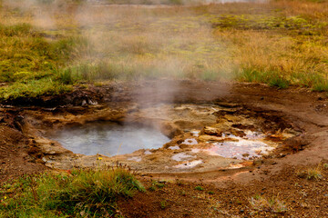 Geyser valley in Iceland