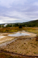 Geyser valley in Iceland
