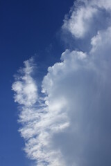 Big and small clouds. Russia.