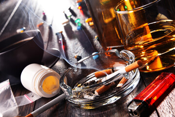 Addictive substances, including alcohol, cigarettes and drugs