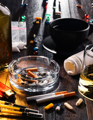 Addictive substances, including alcohol, cigarettes and drugs