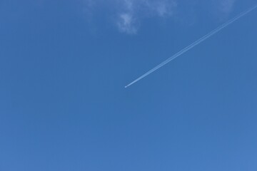 A plane high in the sky. Russia.