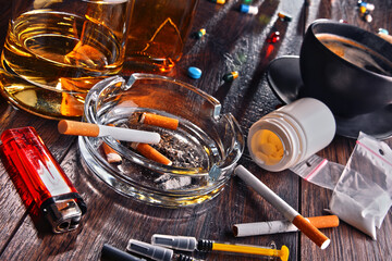 Addictive substances, including alcohol, cigarettes and drugs