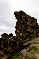 Rocks in Thingvellir, a national park founded in 1930. World Heritage Site