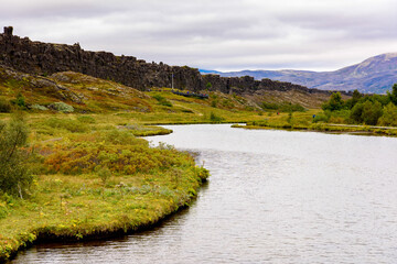 Fototapeta premium Nature of Thingvellir, a national park founded in 1930. World Heritage Site