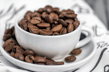 kawa, filizanka, drink, kofeina, kafejka, biała, espresso, palona, kubek, aromat, napoje, czarna, poranek, ziarna kawy, śniadanie, zboza, cappuccino