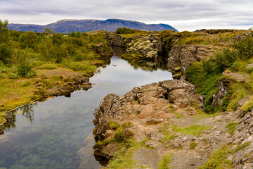 Fototapeta na wymiar Thingvellir, a national park founded in 1930. World Heritage Site