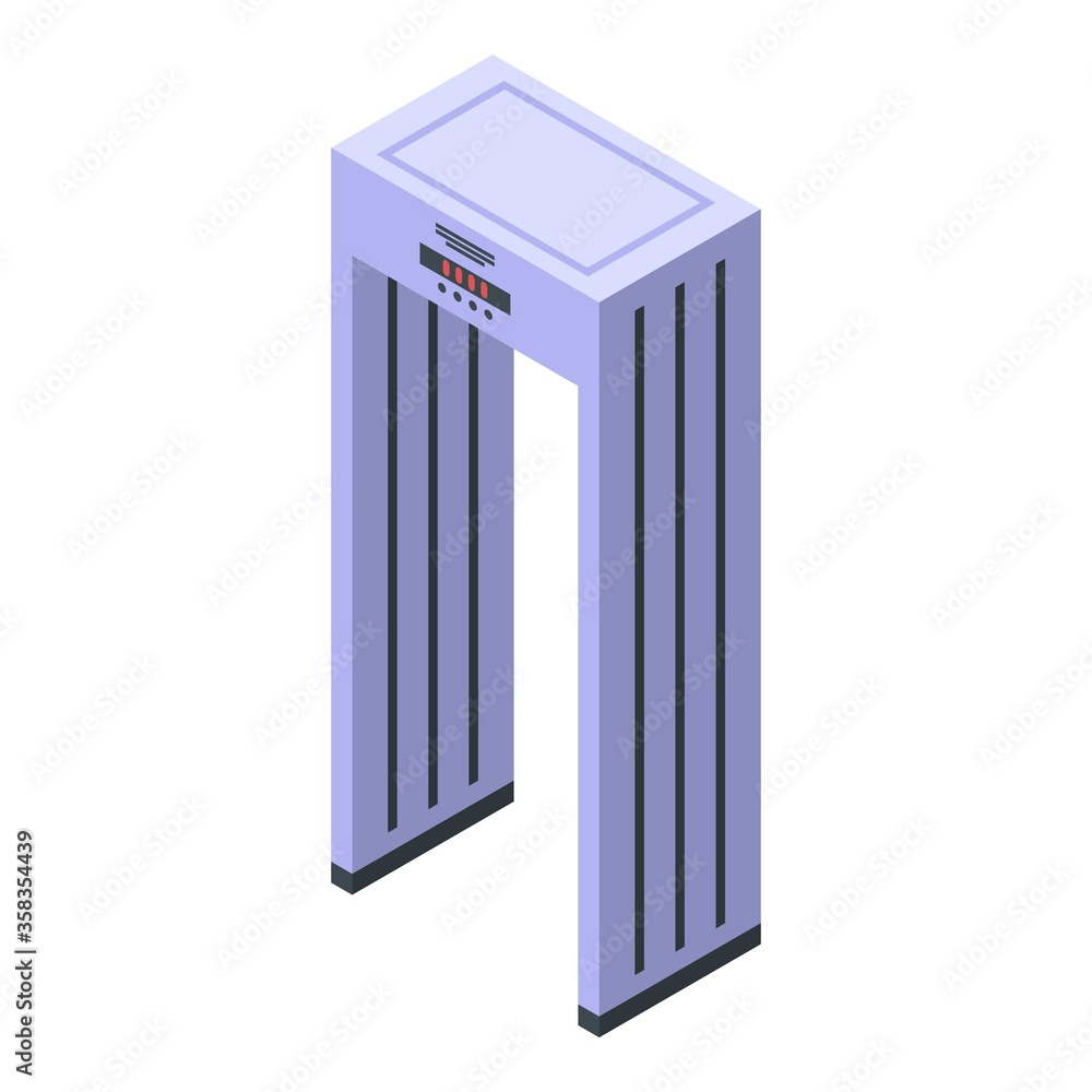 Poster scanner gate icon. isometric of scanner gate vector icon for web design isolated on white background