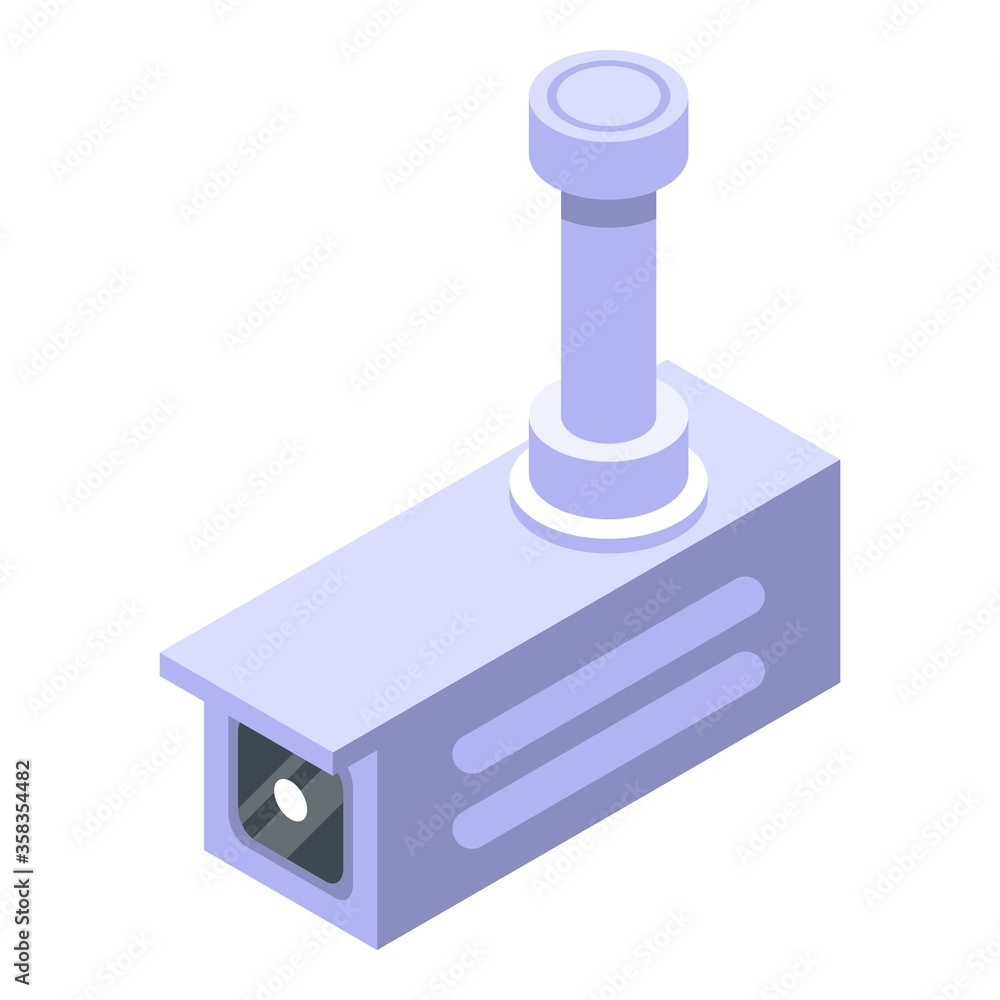 Poster security camera icon. isometric of security camera vector icon for web design isolated on white back