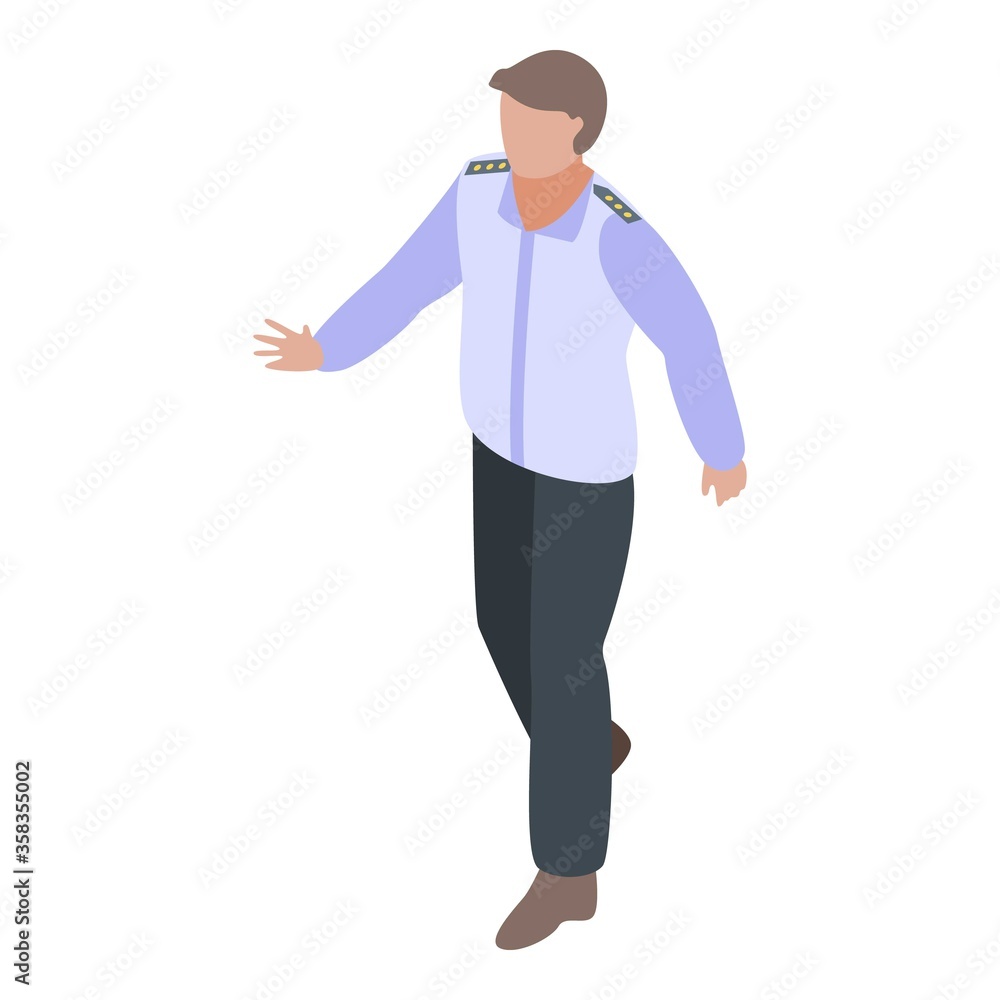 Poster policeman guard icon. isometric of policeman guard vector icon for web design isolated on white back