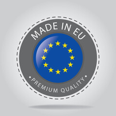 Made in EUROPE Seal, EUROPEAN UNION National Flag (Vector Art)
