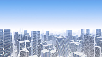 City Building Simple Modern Skyscraper business street 3D illustration background