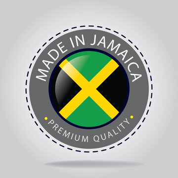 Made in JAMAICA Seal, JAMAICAN National Flag (Vector Art)
