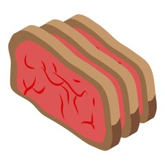 Cutted meat icon. Isometric of cutted meat vector icon for web design isolated on white background