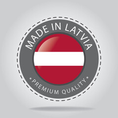 Made in LATVIA Seal, LATVIAN National Flag (Vector Art)
