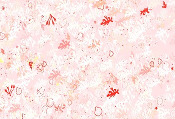 Light Red vector template with chaotic shapes.