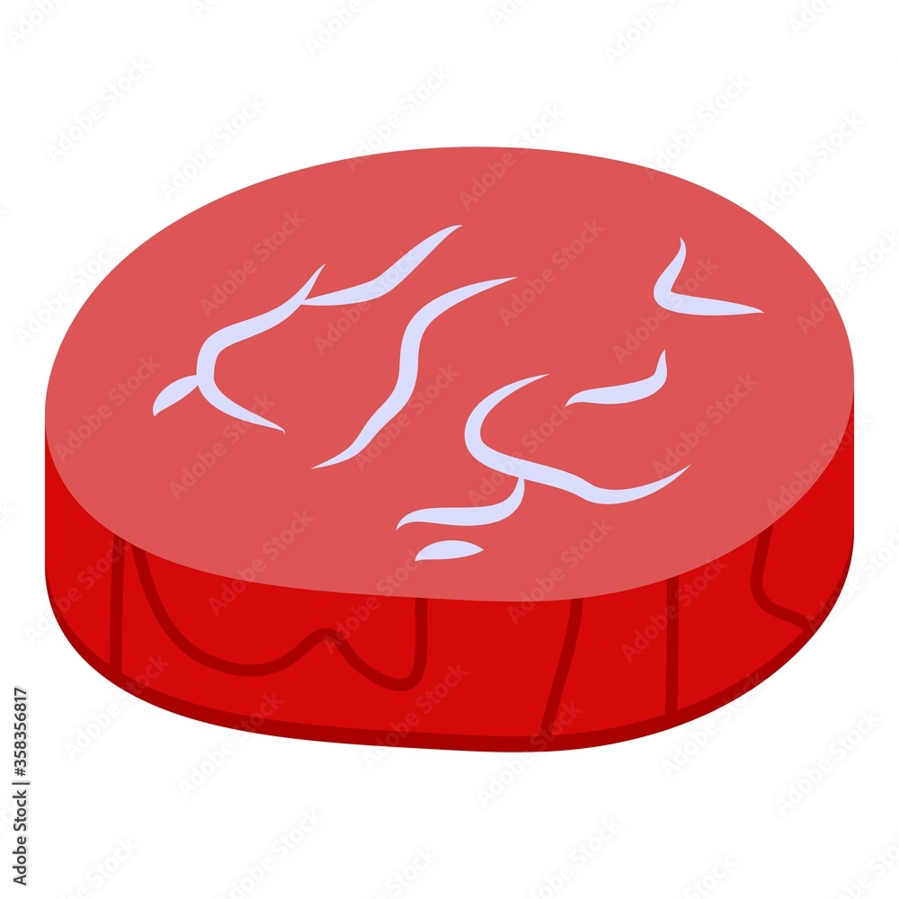 Poster red meat icon. isometric of red meat vector icon for web design isolated on white background