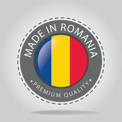 Fototapeta premium Made in ROMANIA Seal, ROMANIAN National Flag (Vector Art) 