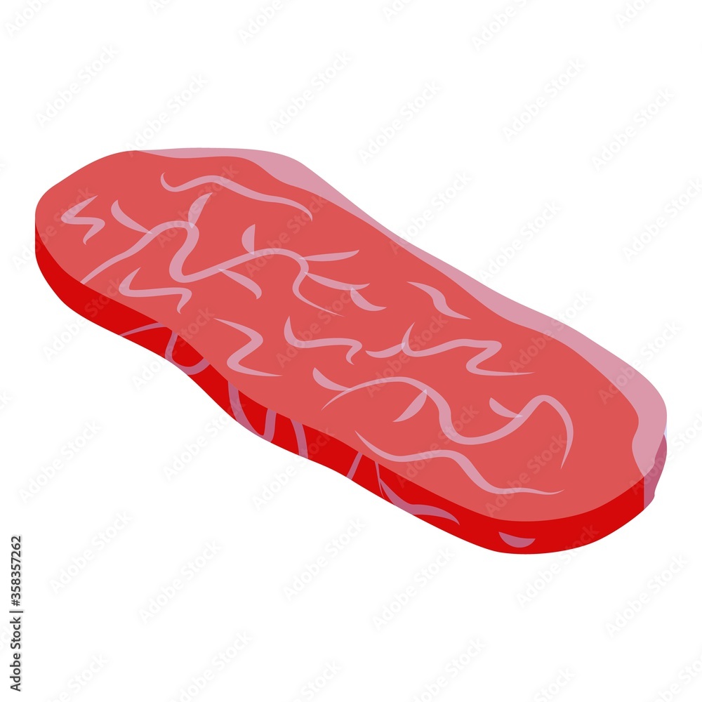 Poster preparation meat icon. isometric of preparation meat vector icon for web design isolated on white ba