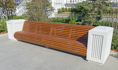 Wooden bench in the park