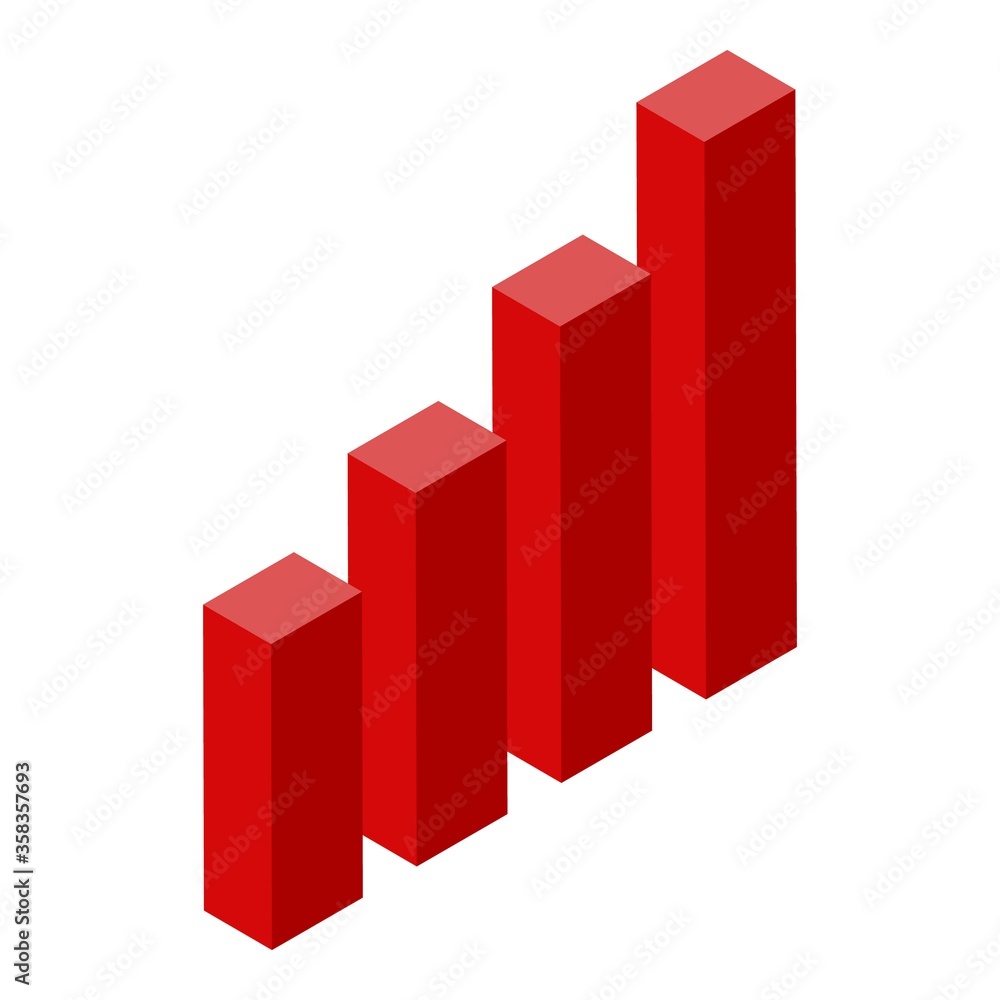 Poster graph bars icon. isometric of graph bars vector icon for web design isolated on white background