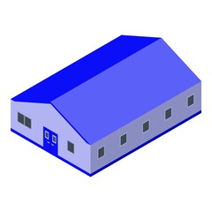 Fish farm building icon. Isometric of fish farm building vector icon for web design isolated on white background