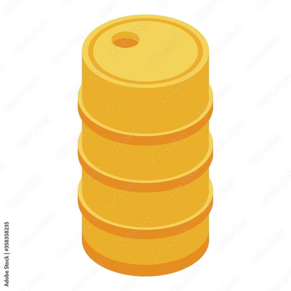 Poster recycle factory barrel icon. isometric of recycle factory barrel vector icon for web design isolated