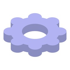 Recycle factory gear wheel icon. Isometric of recycle factory gear wheel vector icon for web design isolated on white background