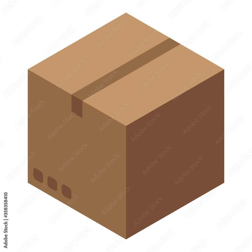Poster recycle carton box icon. isometric of recycle carton box vector icon for web design isolated on whit