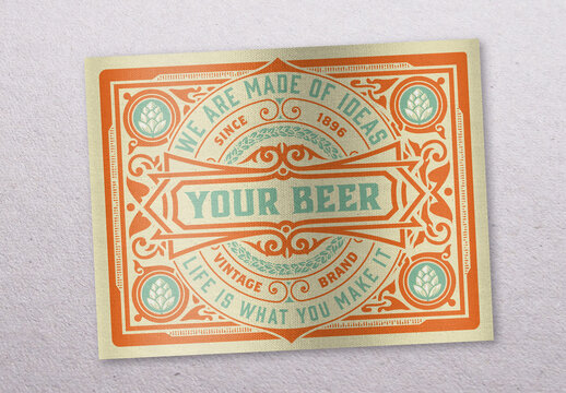 Vintage-Style Beer Label Layout