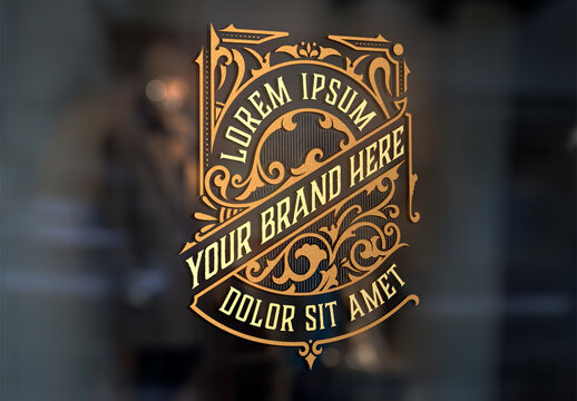 Vintage Logo Layout with Floral Elements