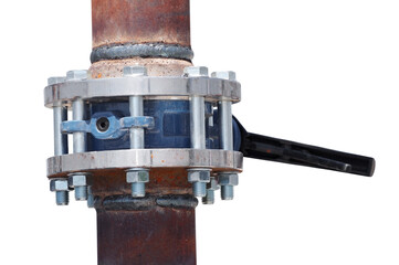 old metal pipe on a white