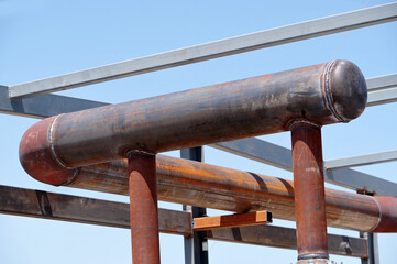 large diameter rusty steel pipe