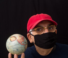 Fototapeta premium old man with mask