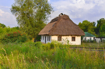 Ukrainian folk architecture. Public outdoor museum of Ukrainian Folk Architecture and Life in Pirogov village in Kiev (Kyiv) outskirts, Ukraine.