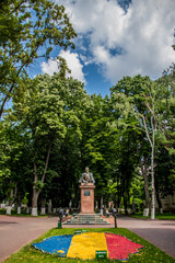 Statue of Alexandru Ioan Cuza from the central park of Tecuci City, Galati, Romania
