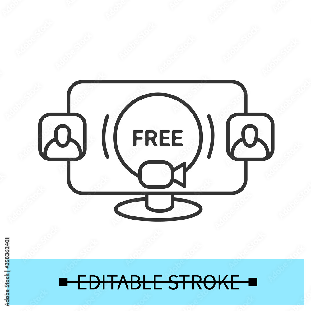 Aufkleber free video conference access icon. digital education and e-learning sign. remote schooling, training