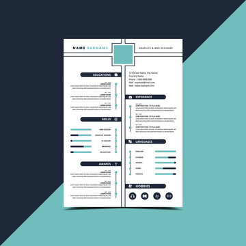 Professional Minimalist modern Resume CV curriculum vitae Template For interview
