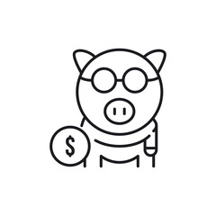 Retirement savings icon. Piggy bank symbol modern simple vector icon