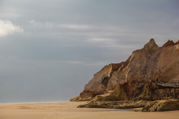 
maze of cliffs on the beach of Canoa Quebrada, Ceara, Brazil