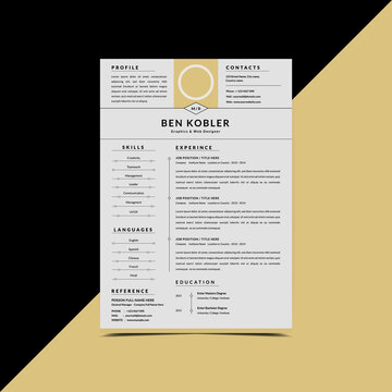 Professional Minimalist modern Resume CV curriculum vitae Template For interview