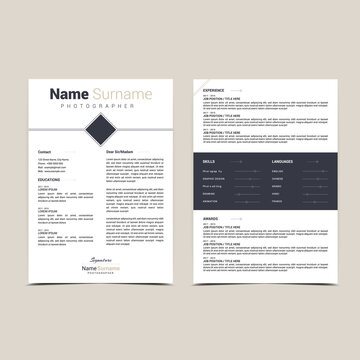 Professional Minimalist modern Resume CV curriculum vitae Template For interview