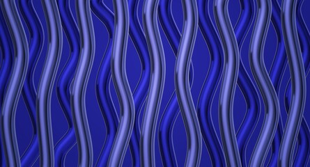 3d image. Volumetric wavy stripes.