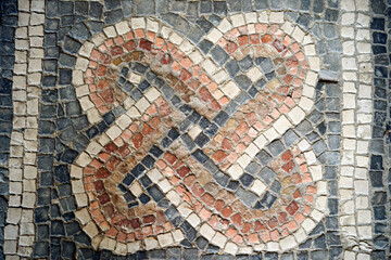 A close up of a mosaic