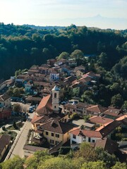 Fototapeta na wymiar Overview of the Roero hills around the small town of Monteu Roero, Piedmont - Italy
