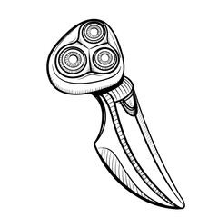 electric shaver outline sketch vector illustration