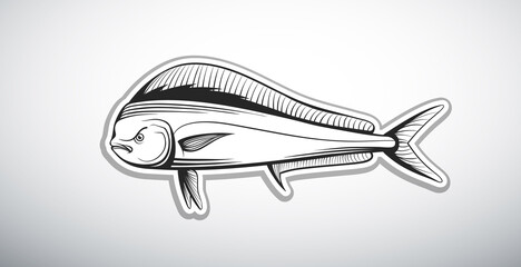 dolphin fish outline vector illustration © PavloArt