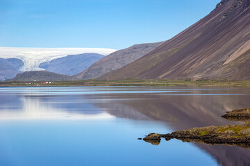 View to Vatnajokull, also known as the Water Glacier in English, is the largest and most voluminous...